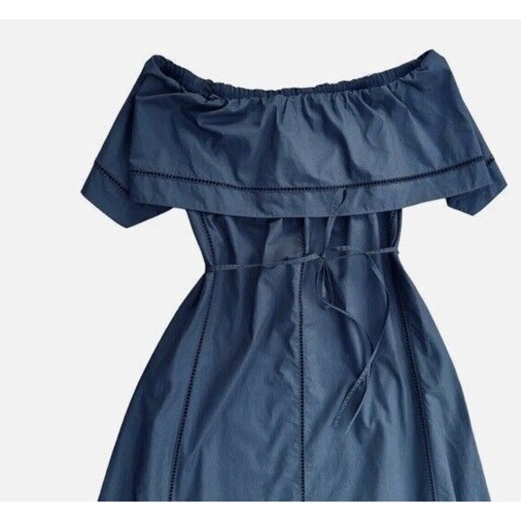 Theory Off Shoulder Dress Eyelet Ladder Black Size 0 - Picture 6 of 11